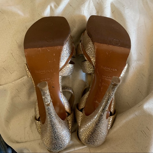 YSL tribute platform gold leather heels - Picture 10 of 16
